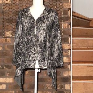 People Like Frank distressed handkerchief gray/black hoodie XS